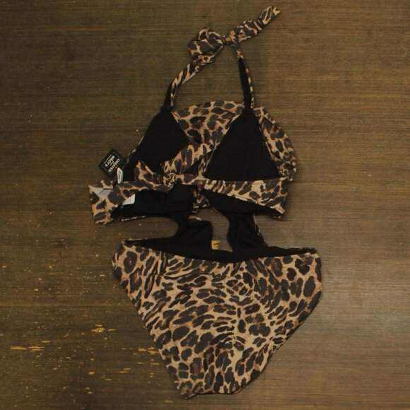 NWT Bar III Animal-Print Cowlneck One-Piece Swimsuit MBBC23230 Animal Brown M - Picture 5 of 7